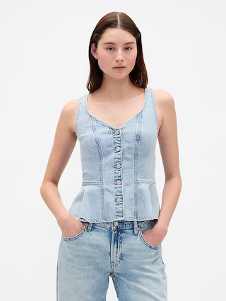 Denim Peplum Tank Top | Gap (US)