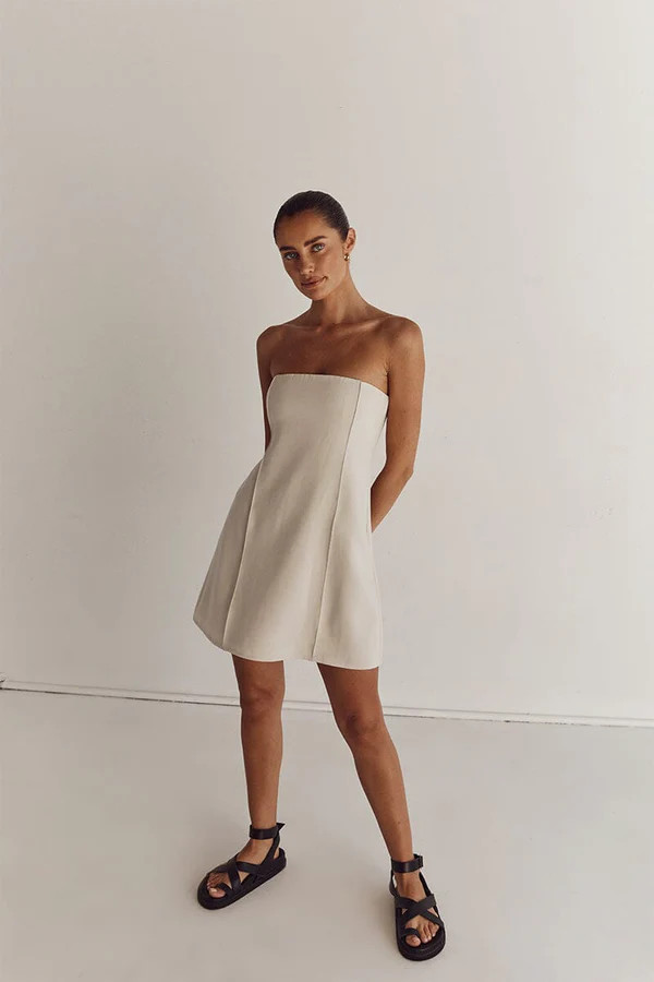 ROWAN BONE STRAPLESS MINI DRESS | DISSH