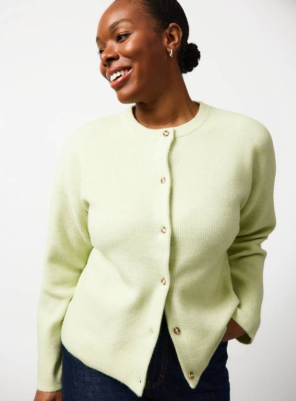 Pale Green Cosy Yarn Button Up Boxy Cardigan 14 | Tu Clothing