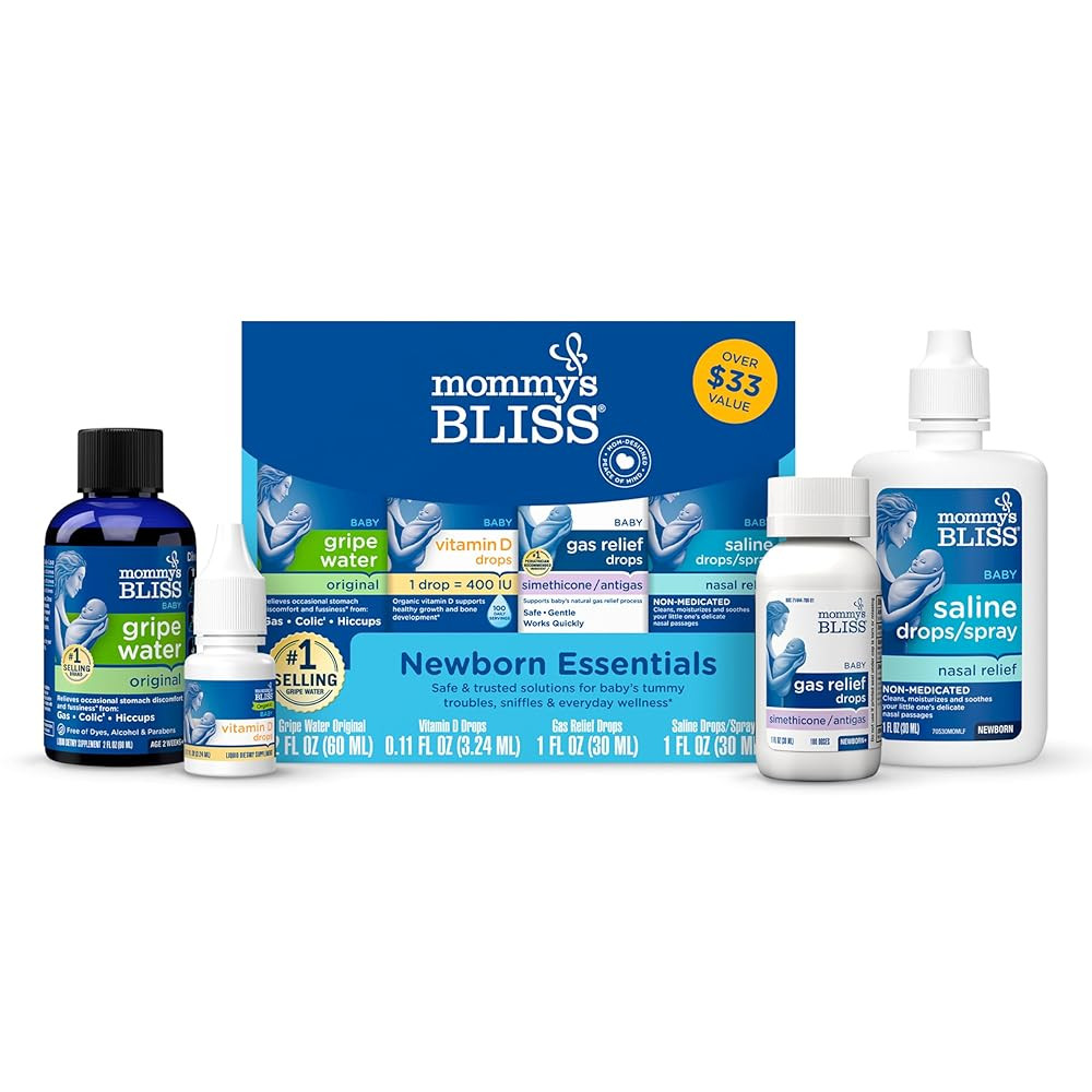 Mommy's Bliss Newborn Essentials Gift Set, Includes Gripe Water, Baby Vitamin D/Gas Drops and Gen... | Amazon (US)
