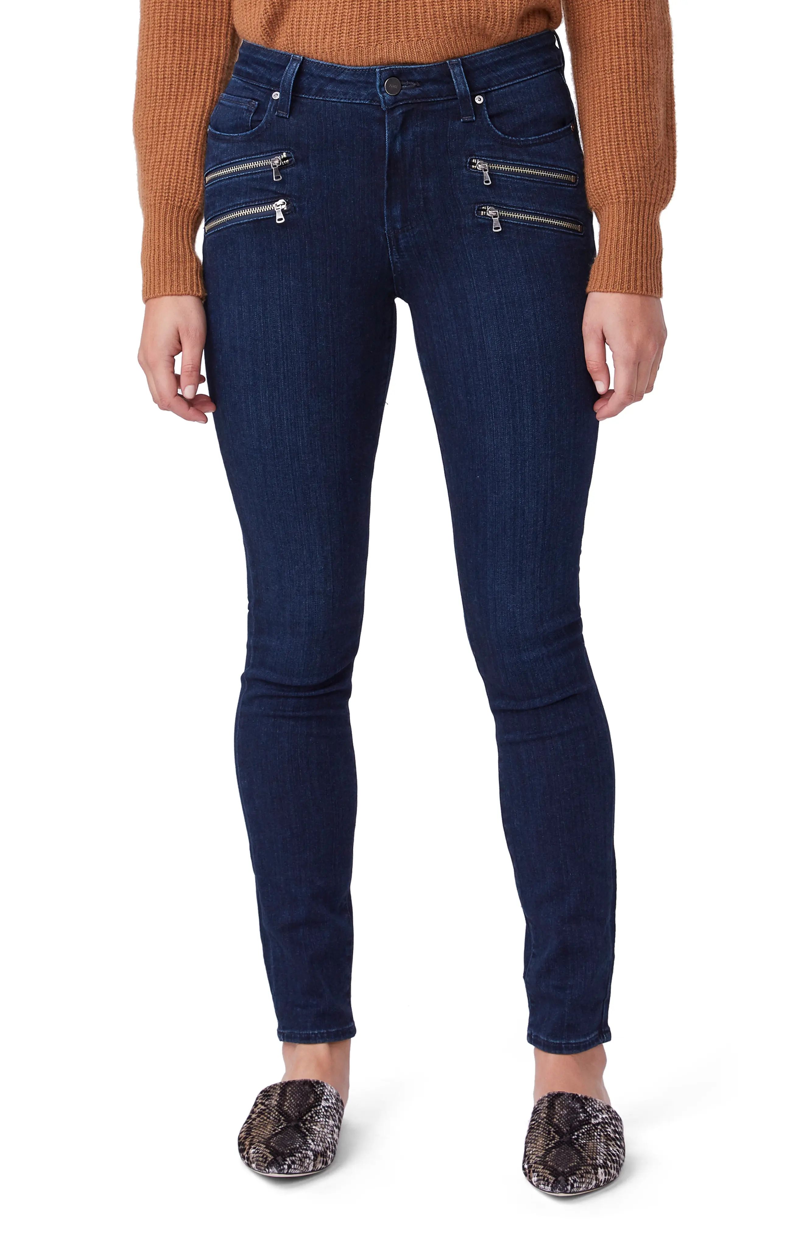 Women's Paige Edgemont High Waist Skinny Jeans, Size 24 - Blue | Nordstrom