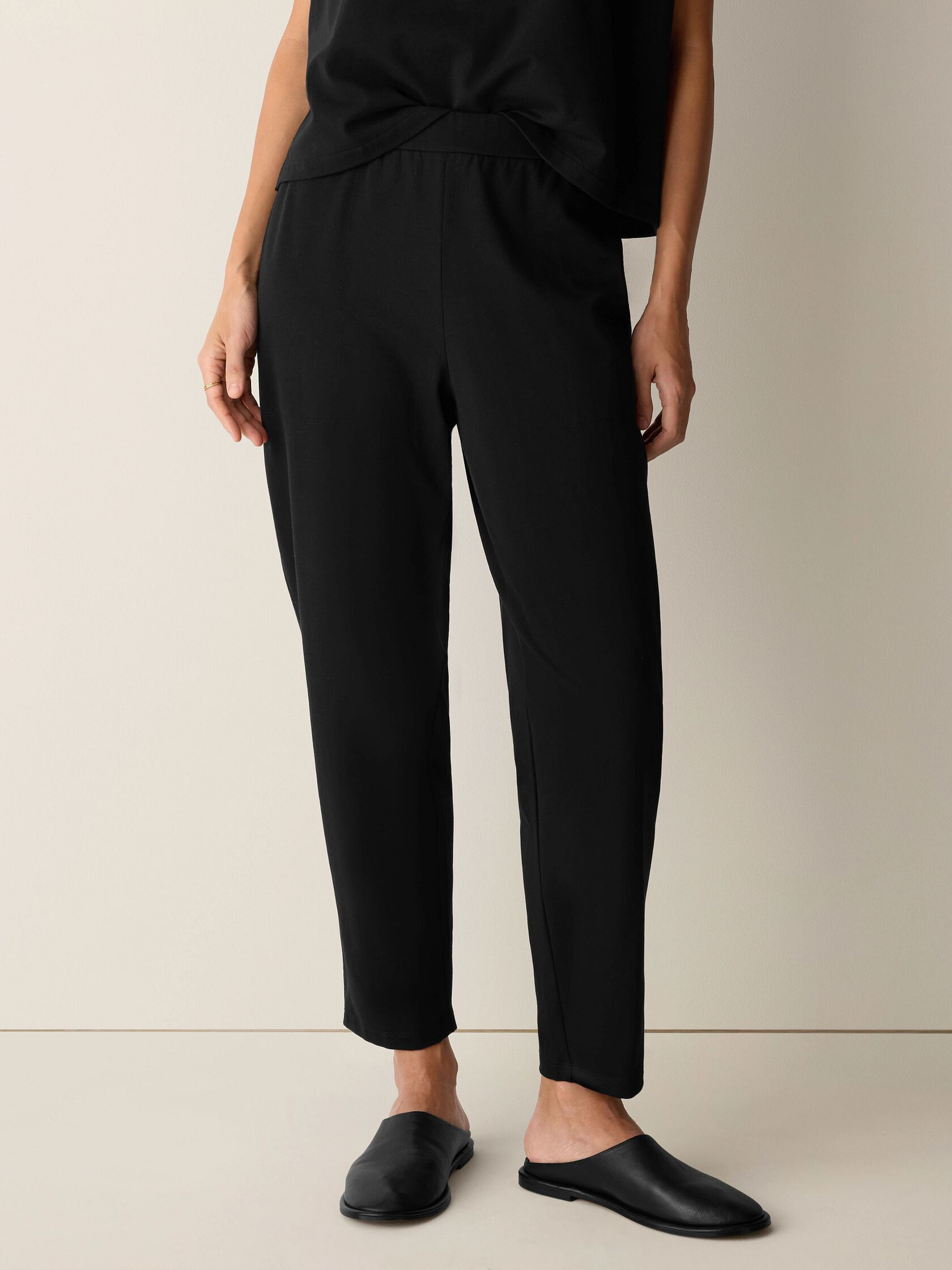 Pima Cotton Stretch Jersey Tapered Pant | Eileen Fisher