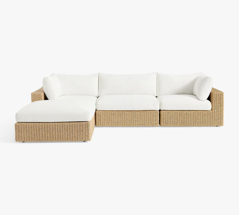 Kostas Wicker 4-Piece Outdoor Sectional (129") | Pottery Barn (US)