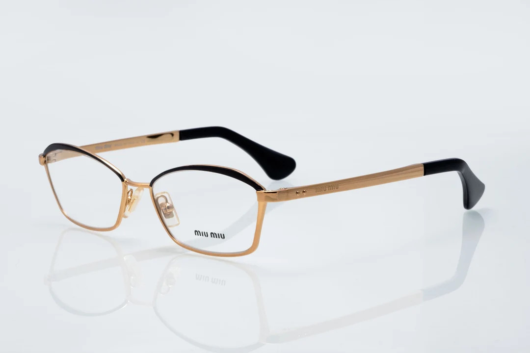 Miu Miu Vintage Eyeglasses Black Gold Cat Eye Optical Frame - Etsy | Etsy (US)