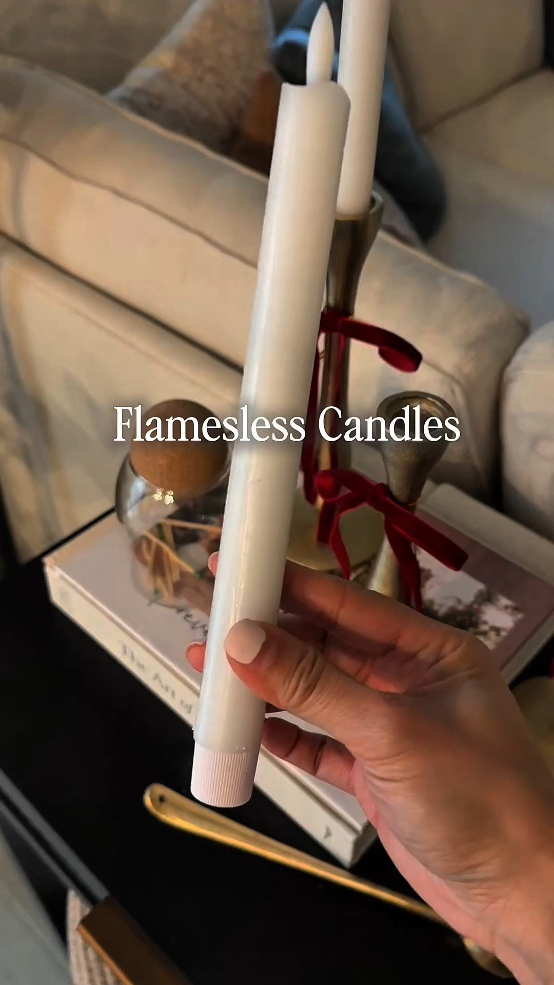 Flameless candle sticks to at are battery operated! Every parent needs these! They even feel real because they’re wax in the outside. 

#LTKSeasonal #LTKHoliday #LTKHome
