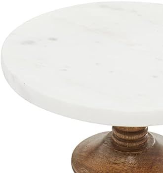 Deco 79 Modern Wood Turned Base on Marble Cake Stand, Decorative Display for Desserts at Parties or  | Amazon (US)