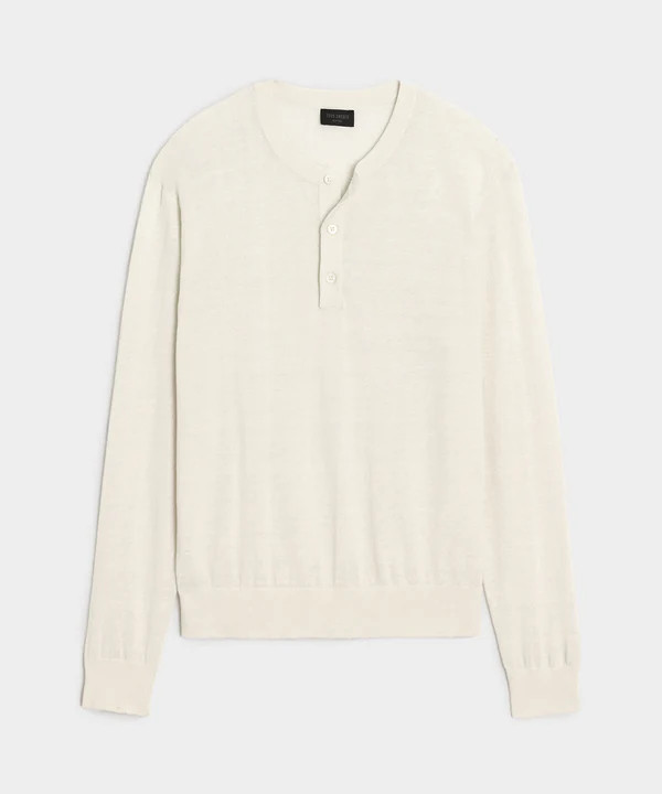 Linen-Cotton Henley Sweater | Todd Snyder