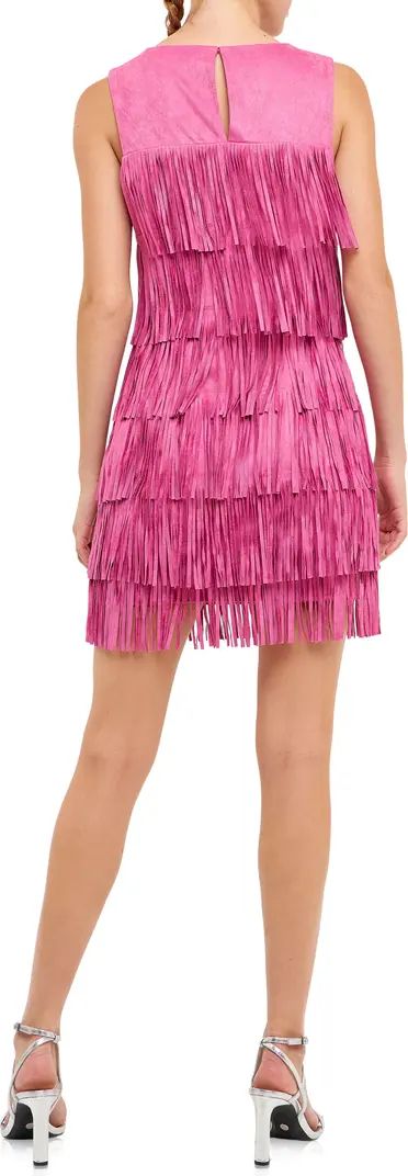 Fringe Faux Suede Minidress | Nordstrom