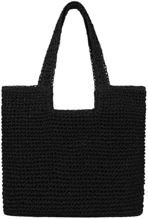 Women Large Straw Beach Bag Handmade Woven Shoulder Bags Hobo Tote Handbag Purse for Summer | Amazon (CA)
