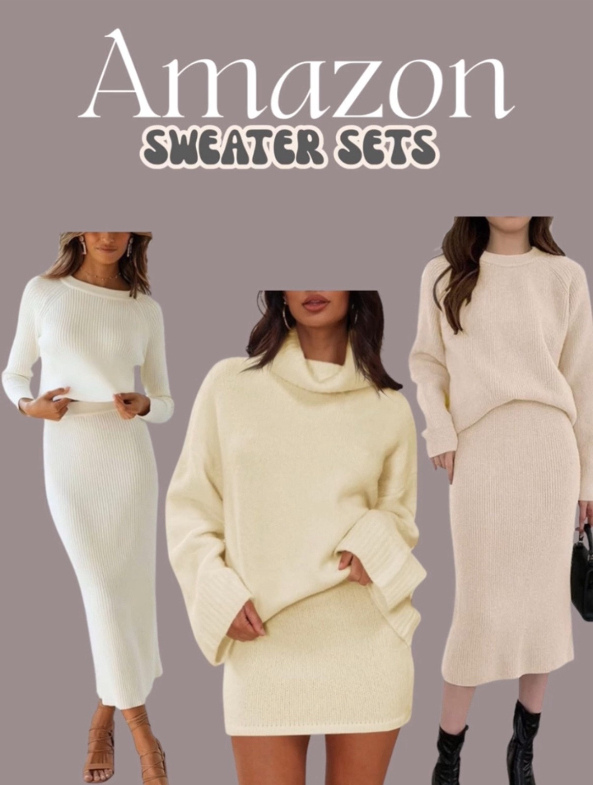Winter sweater sets from amazon! 
Skirt set, matching set, lounge set, sweater set with skirts 

Amazon winter fashion
Fall sweater sets from amazon! 
Skirt set, matching set, lounge set, 

#LTKFindsUnder50 #LTKHoliday #LTKWorkwear