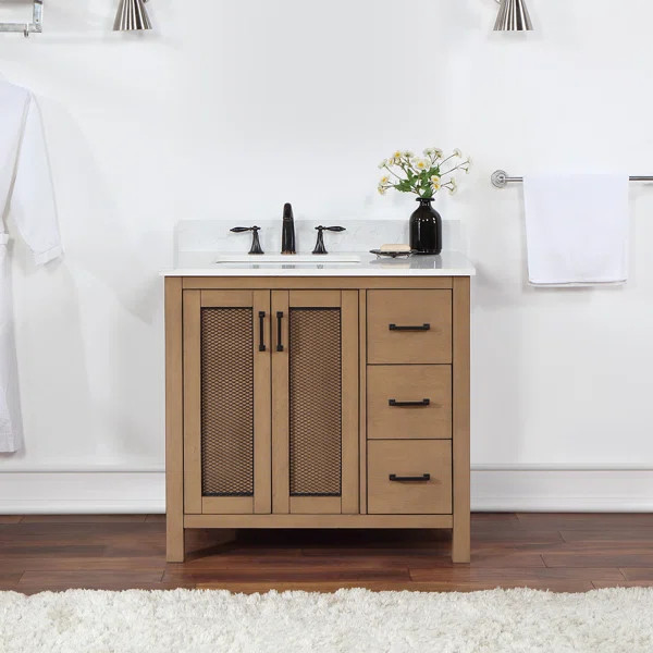 Folkhardt 36'' Free-standing Single Bathroom Vanity with Cultured Marble Vanity Top | Wayfair North America