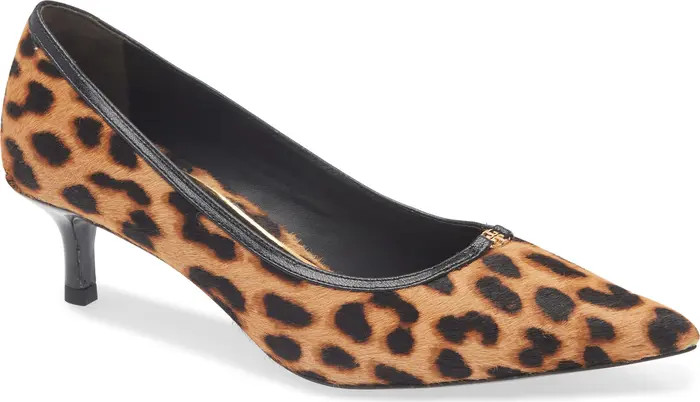 Tory Burch Double T Buckle Genuine Calf Hair Kitten Heel Pump (Women) | Nordstrom | Nordstrom