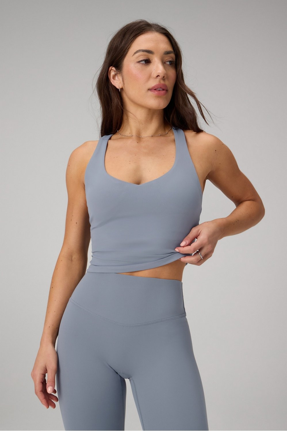 Anywhere PureLuxe Cropped Built-In Bra Tank | Fabletics