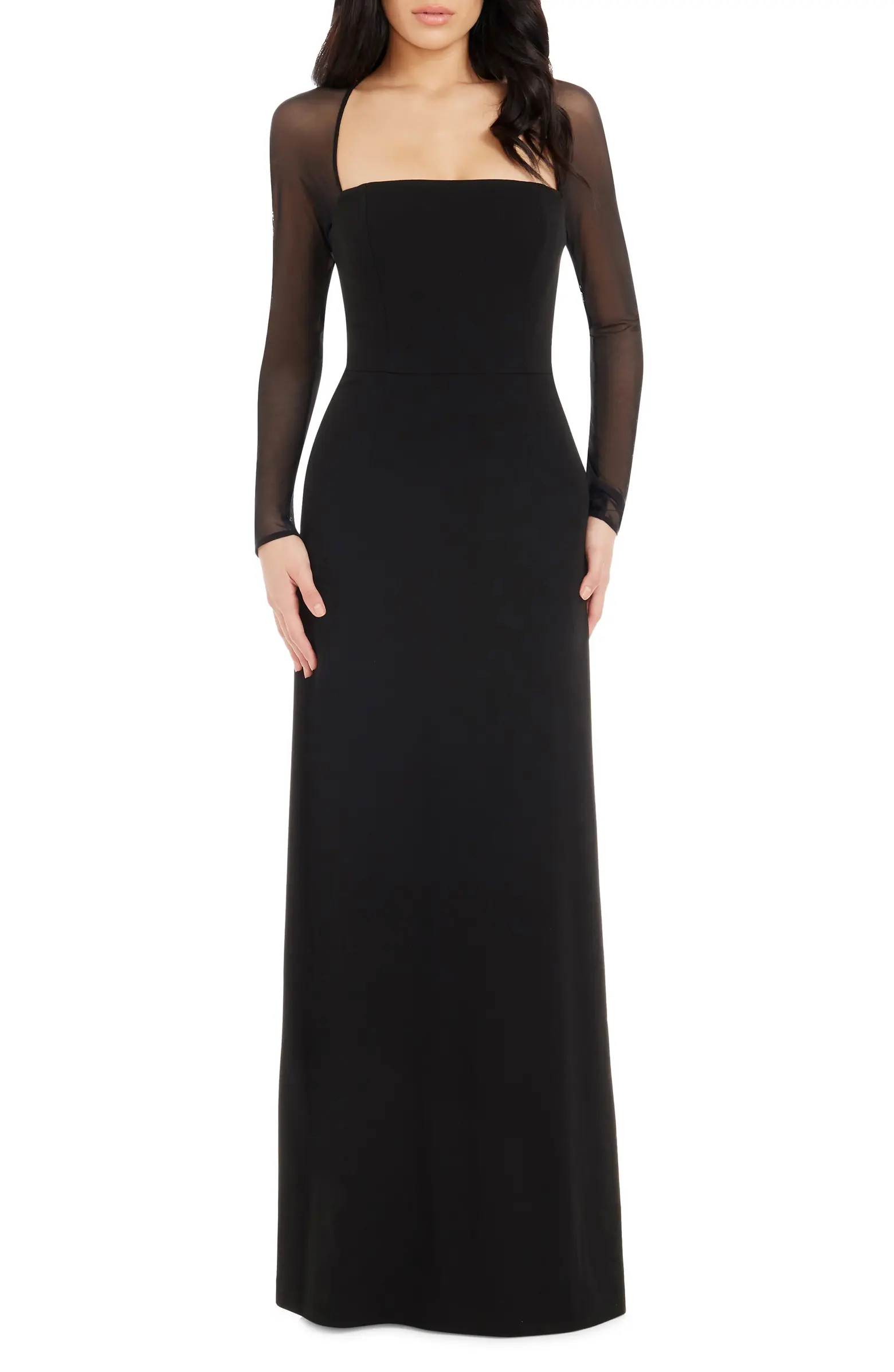 Maxwell Square Neck Long Sleeve Gown | Nordstrom
