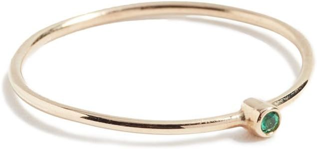 Amazon.com: Jennifer Meyer Jewelry Women's 18k Gold Thin Emerald Ring, Emerald, 6 : Luxury Stores | Amazon (US)