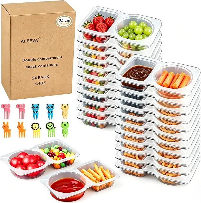 ALFEVA 24 Pcs Reusable Snack Containers with Lids Portion control, Camping Essentials,Meal Prep C... | Amazon (US)