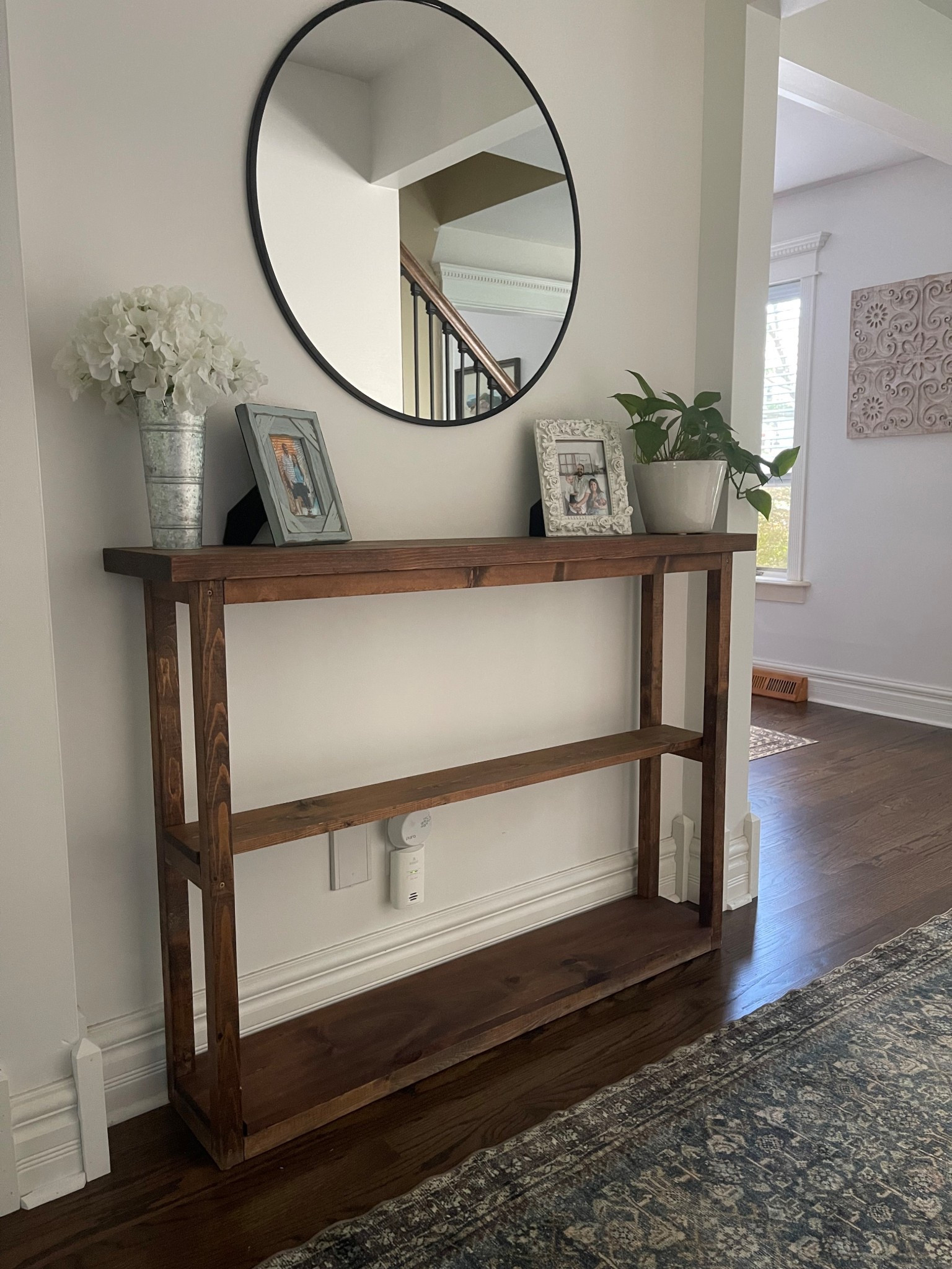 Loving this view! Shelving unit was built by my dad & a piece I’ll cherish forever.