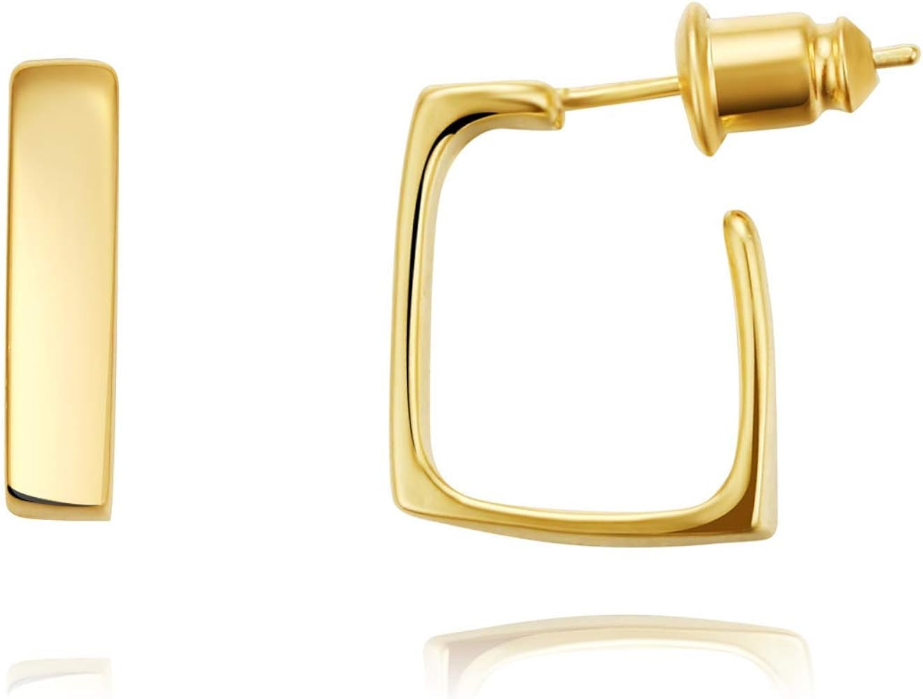 Surrounded Forest Rose Gold Plated Yellow Gold Plated White Gold Square Hoop Earrings Simple Geom... | Amazon (US)