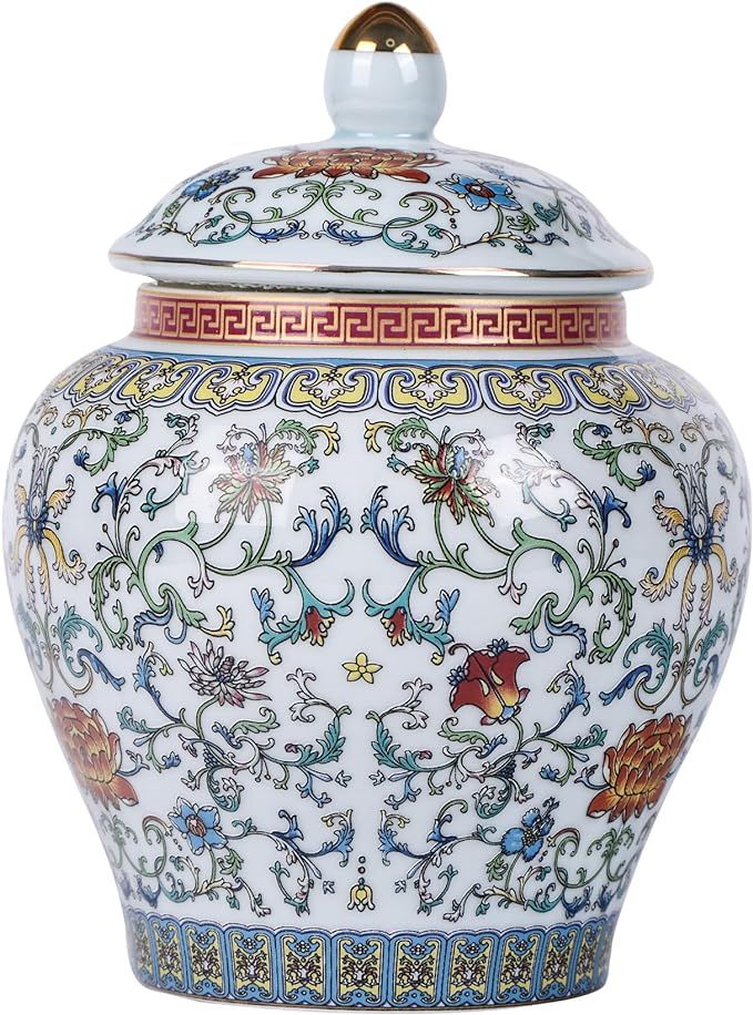 Exquisite Enamel Ginger Jar-Handcrafted Yuan Dynasty General-Inspired Design, Traditional Chinese... | Amazon (US)