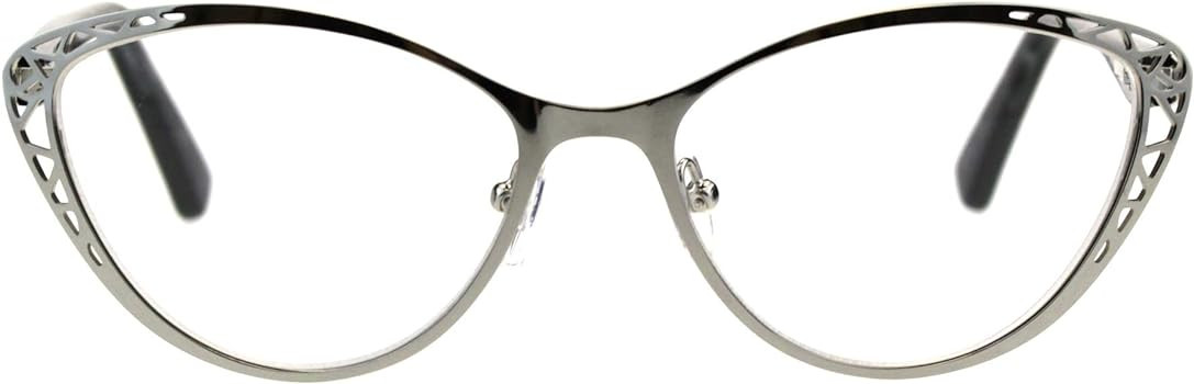 Womens Reading Glasses Magnified Readers Cateye Frame Spring Hinge | Amazon (US)