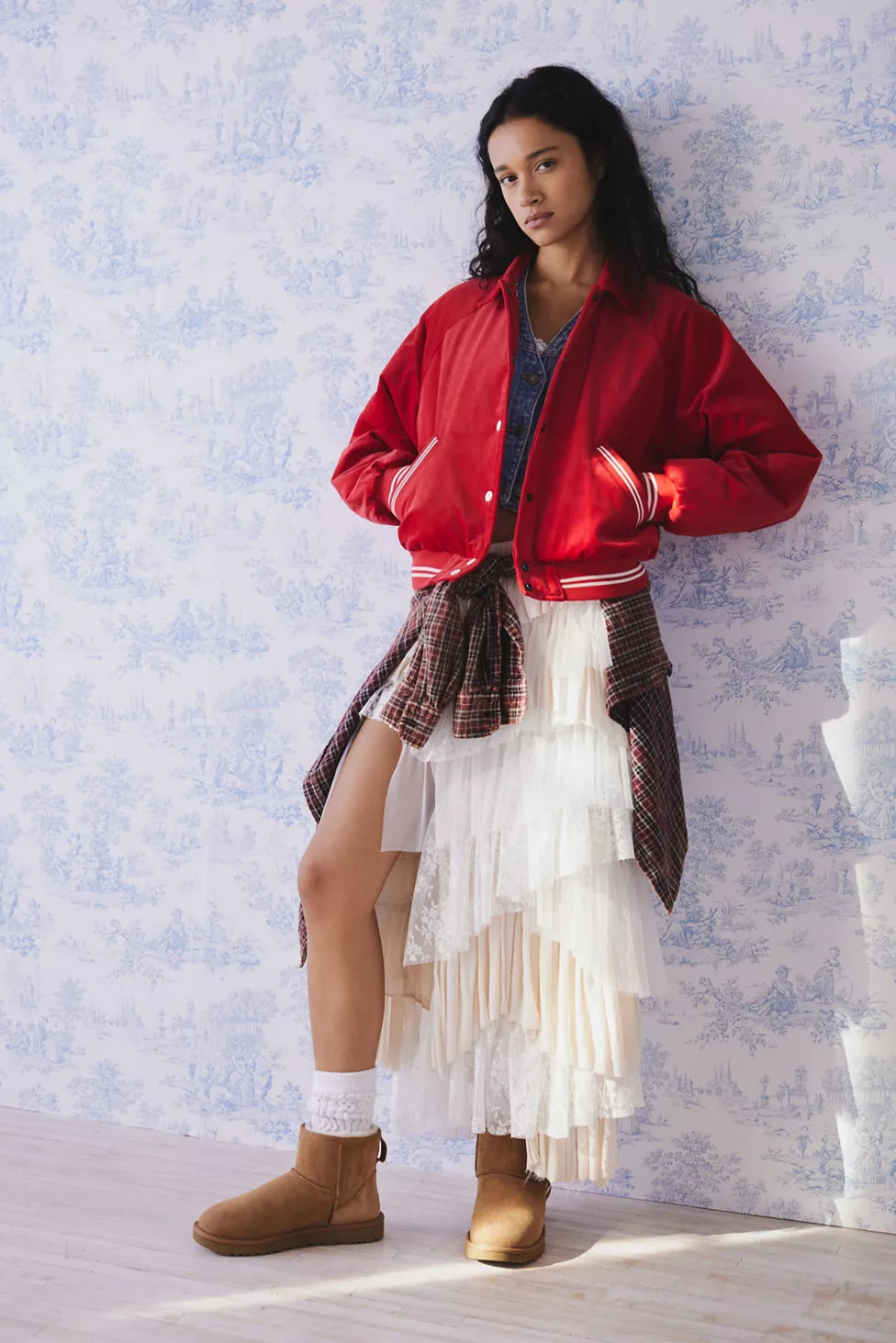 Kimchi Blue Tiered Ruffle Midi Skirt | Urban Outfitters (US and RoW)