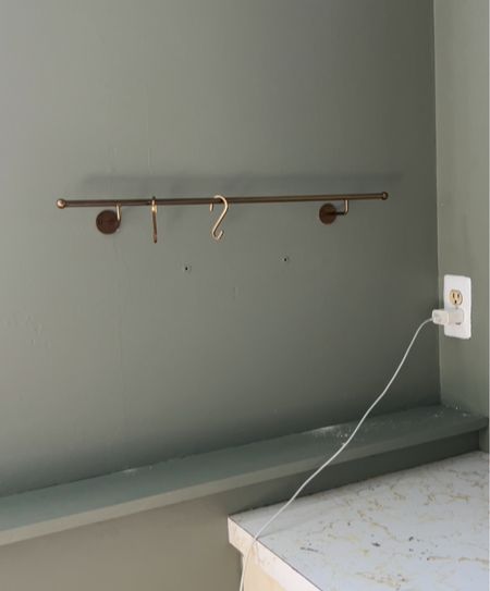 Upstairs bathroom progress - installed this cute brass rod that I’ll be using for hand towels! 

#LTKhome #LTKfindsunder50