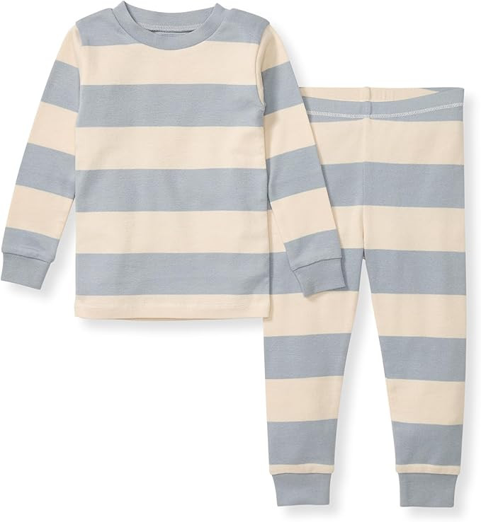 Burt's Bees Baby Boys' 2-Piece Long Sleeve Tee and Pants Organic Cotton Pajama Set | Amazon (US)