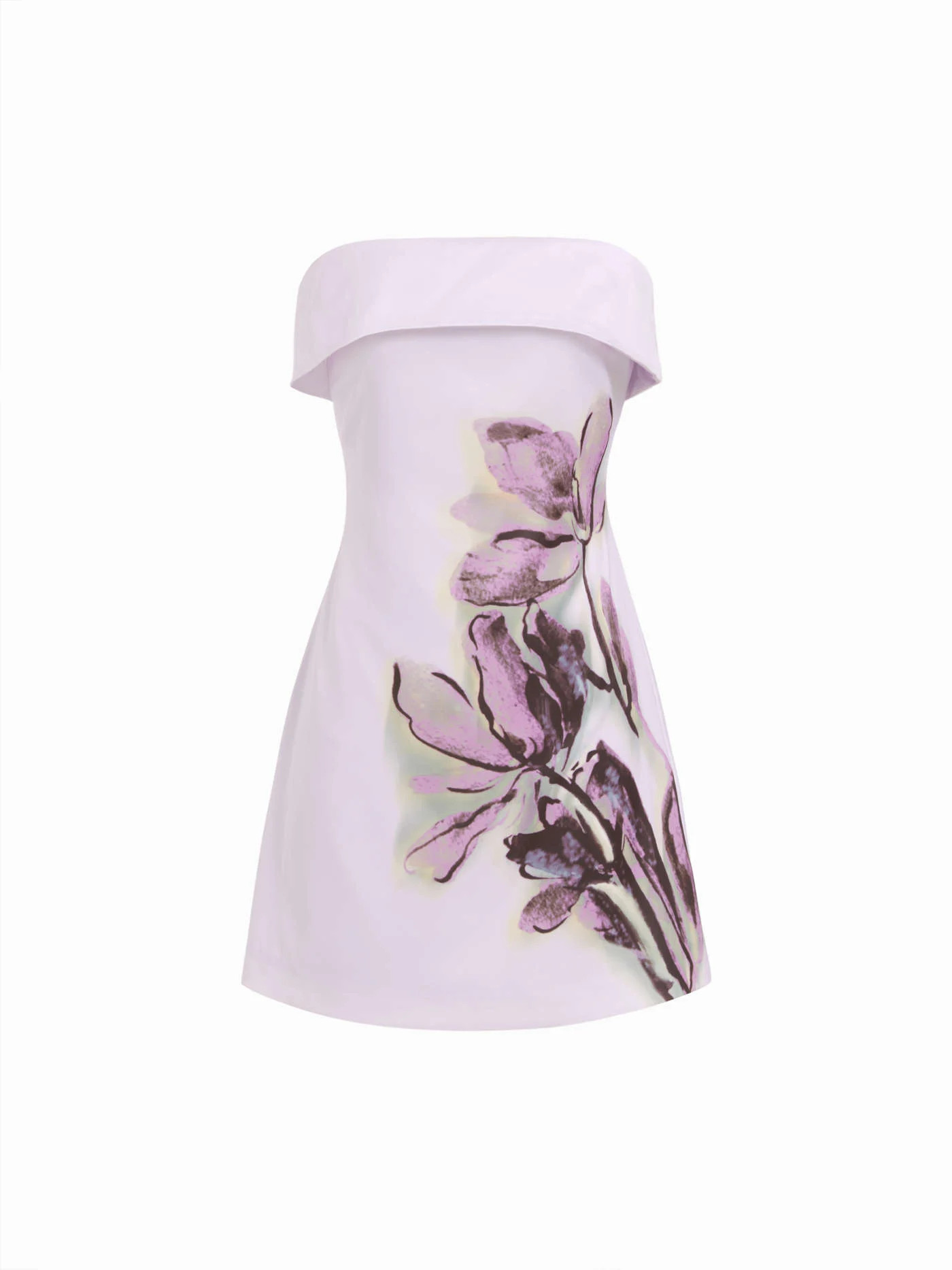 Satin Floral Strapless A-line Mini Dress | Cider