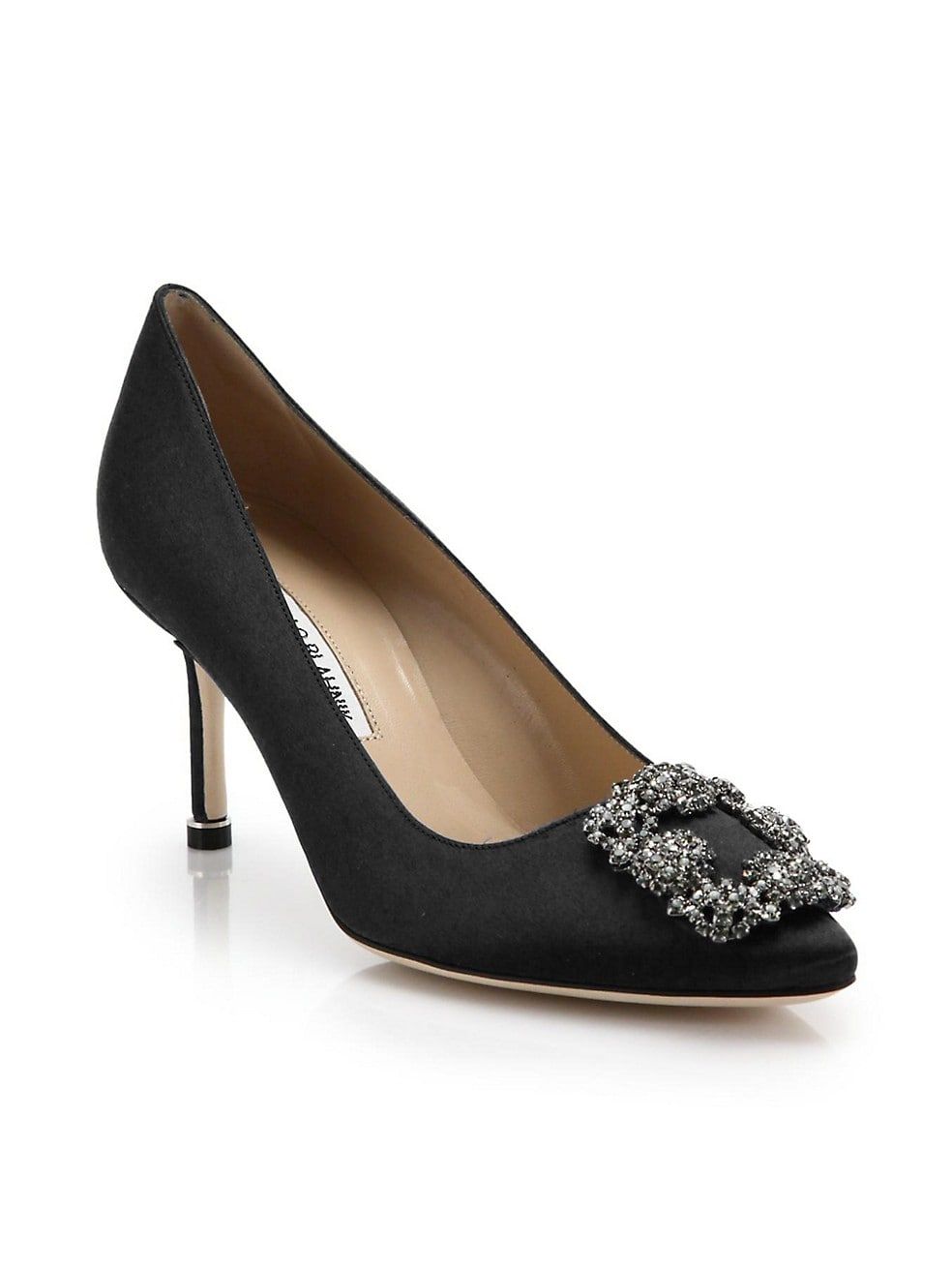 Manolo Blahnik Hangisi 70 Embellished Satin Pumps | Saks Fifth Avenue