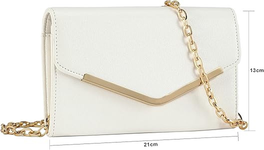 Clutch Purse Evening Bag for Women, Envelope Handbag With Detachable Chain for Wedding and Party | Amazon (US)