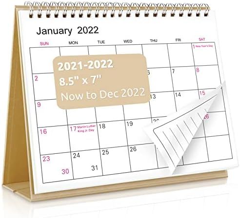 SKYDUE Calendar 2022, Desk Calendar 2022 Standing Flip, from Now to Dec 2022, 7" x 8.5" Small Des... | Amazon (US)