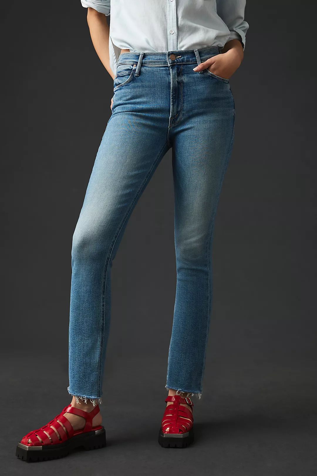 MOTHER The Dazzler Mid-Rise Straight Jeans | Anthropologie (US)