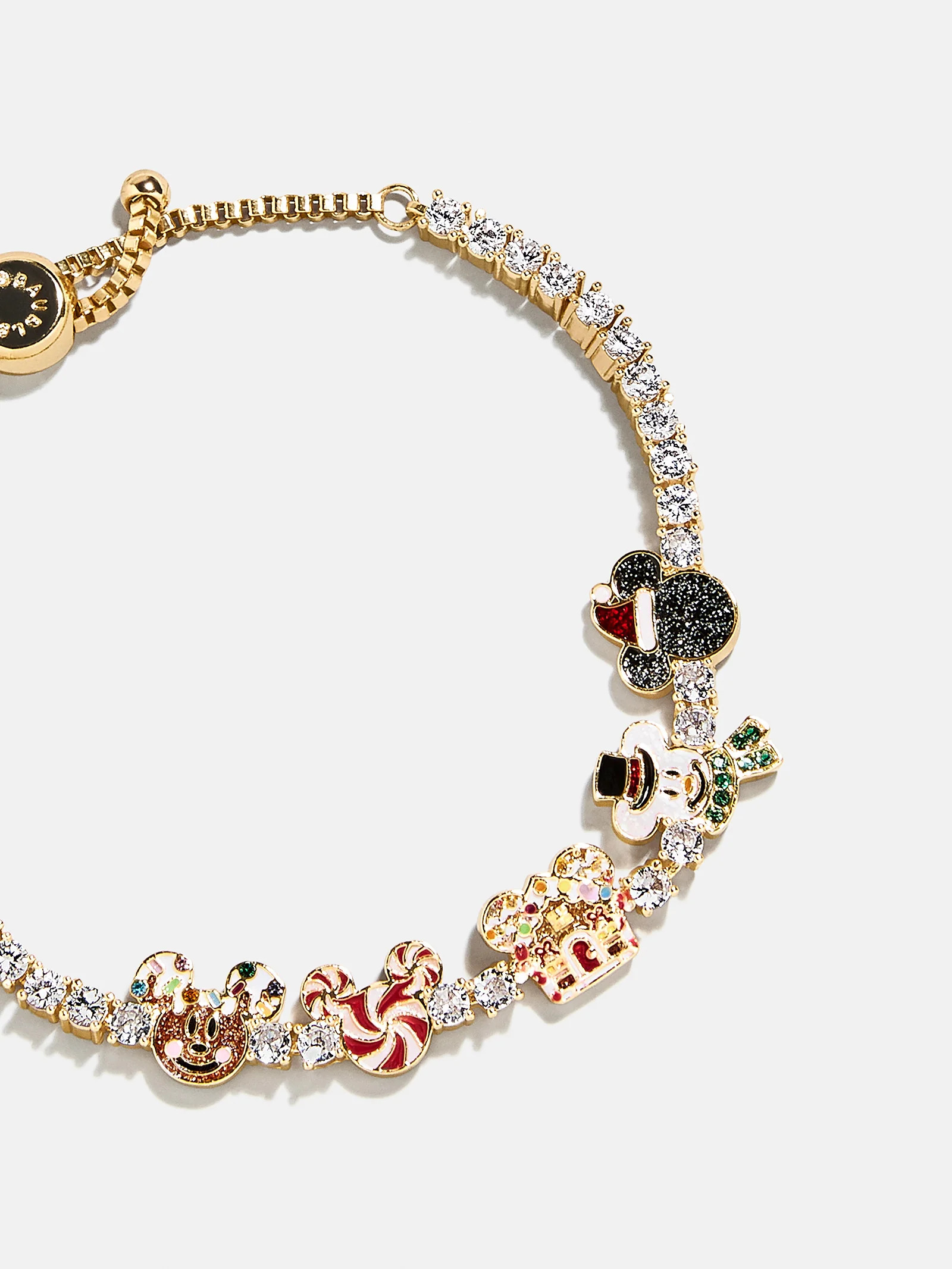 Disney Mickey Mouse Holiday Tennis Bracelet - Gold/Pavé | BaubleBar