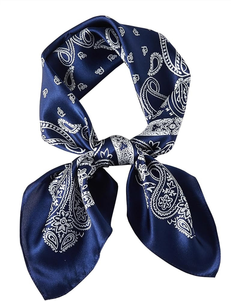 100% Mulberry Silk Square Scarf 27''x27'' Neck Scarf Hair Scarf Headscarf Bandanas for Women | Amazon (US)