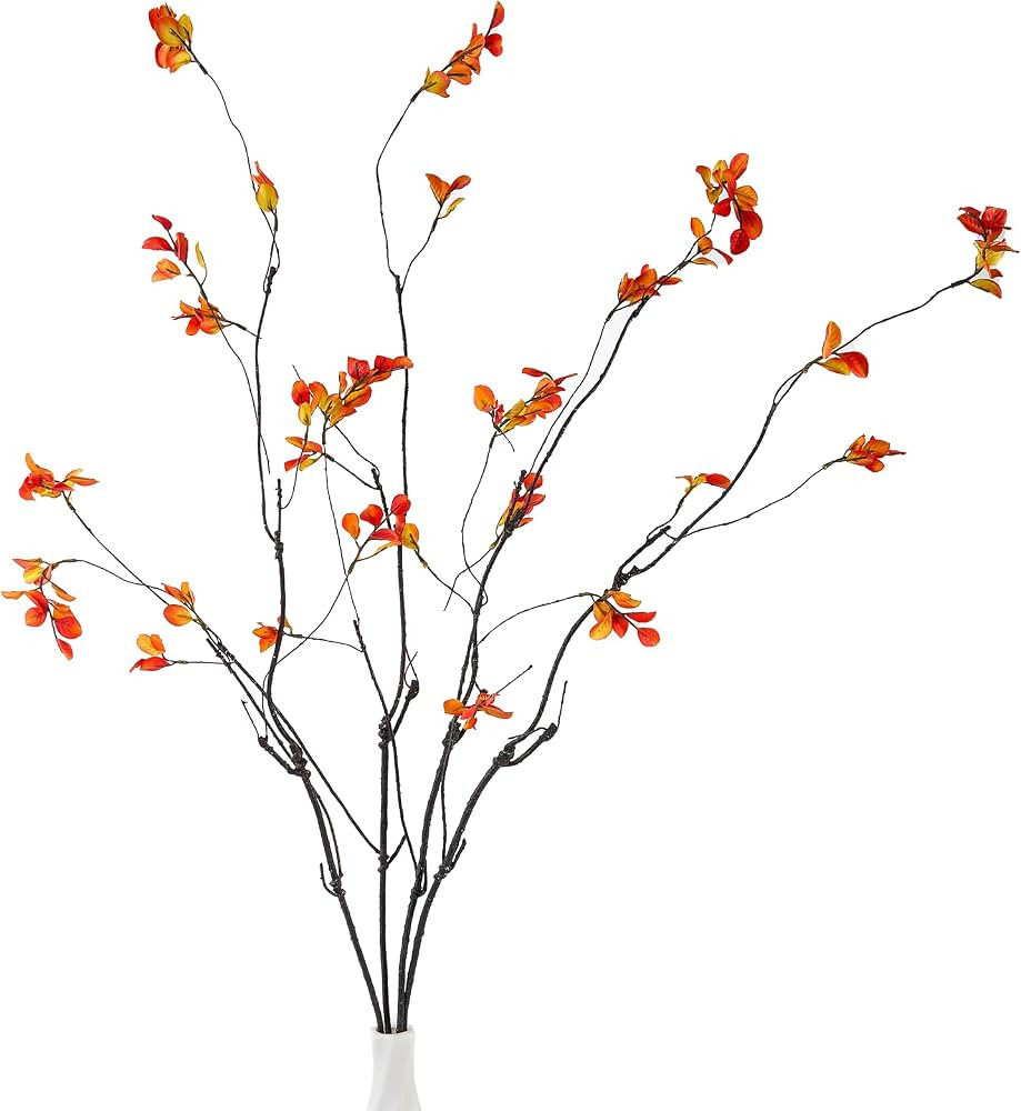 4 ramas de ficus artificiales de otoño de 38 pulgadas, ramas verdes, plantas falsas de otoño co... | Amazon (US)