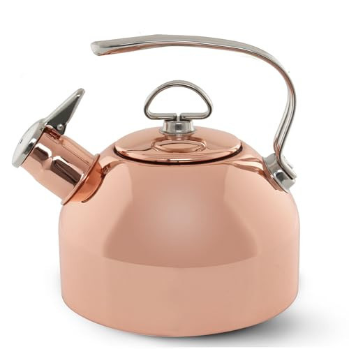 Chantal Classic Teakettle, 1.8 QT, Food Grade Pure Copper, 2-Tone Harmonica Whistle, Rapid Boil and Even Heating (Copper) | Amazon (US)