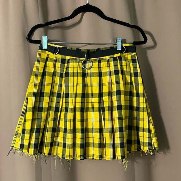 Current Mood Yellow Plaid O-Ring Skirt | Poshmark
