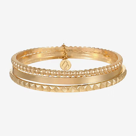 Liz Claiborne Textured Bangle Womens 3-pc. Bracelet Set, One Size, Yellow | JCPenney