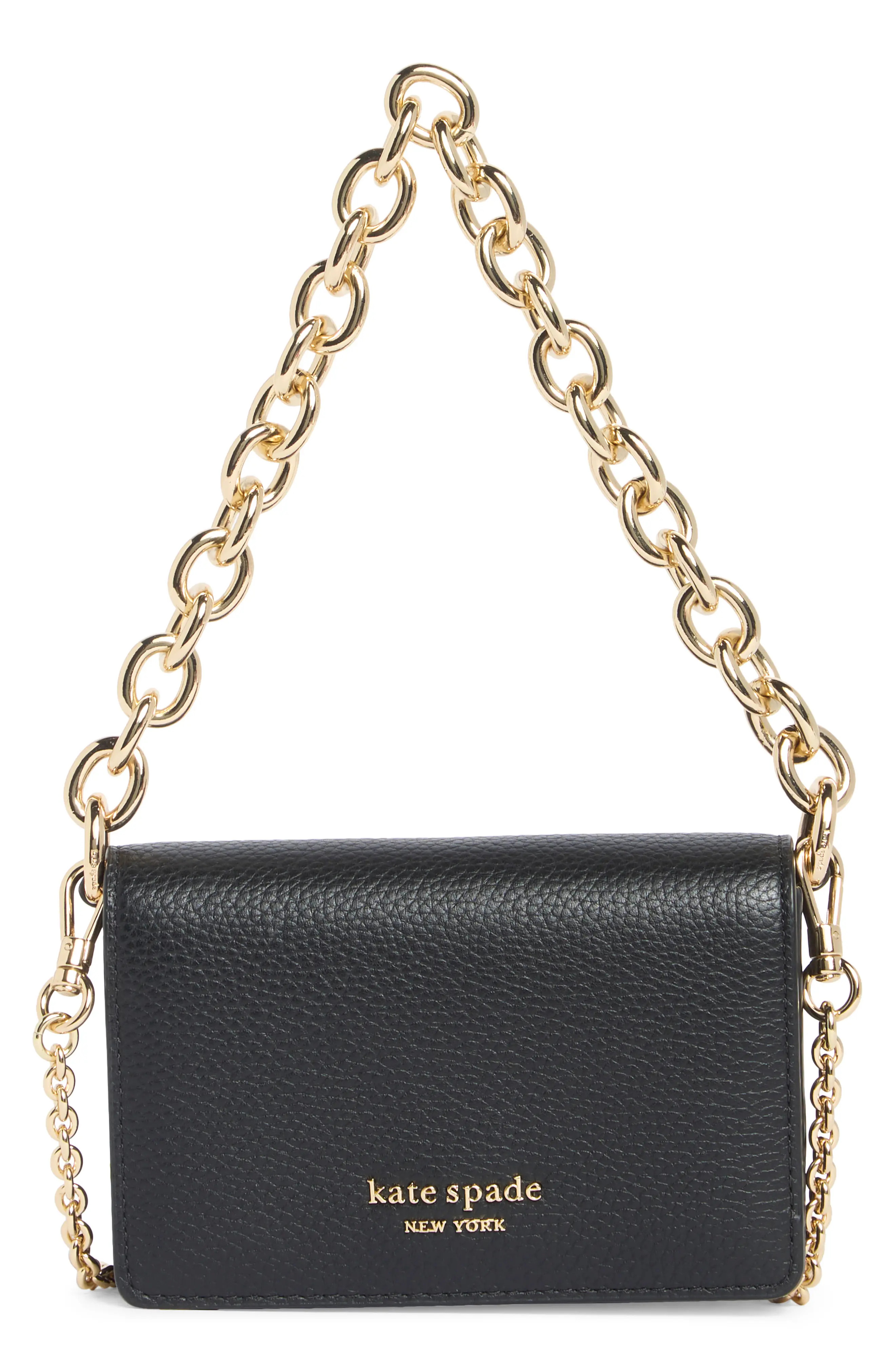 Kate Spade New York hudson leather crossbody card case in Black at Nordstrom Rack | Nordstrom Rack