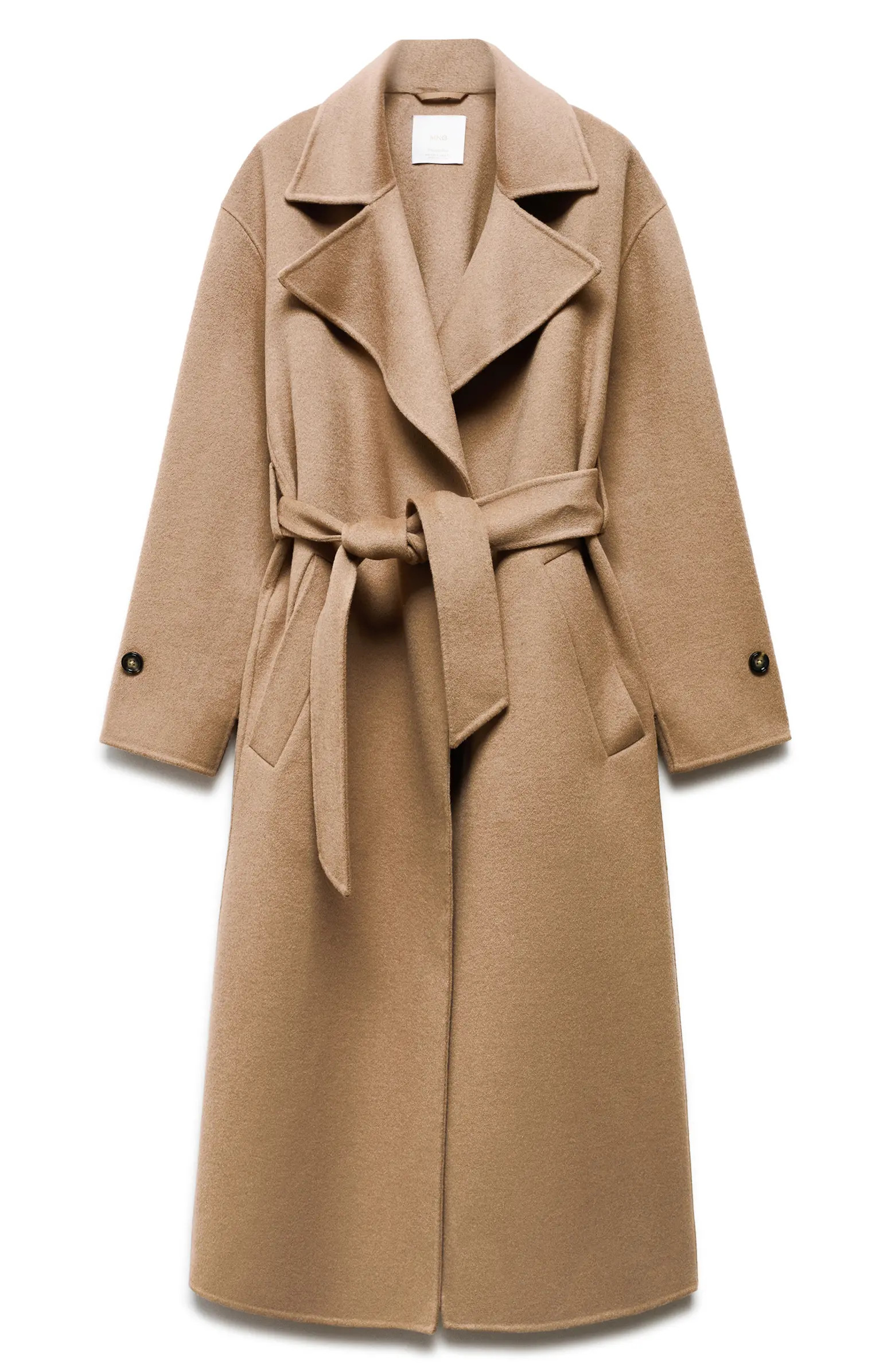 MANGO Belted Wool Blend Coat | Nordstrom | Nordstrom