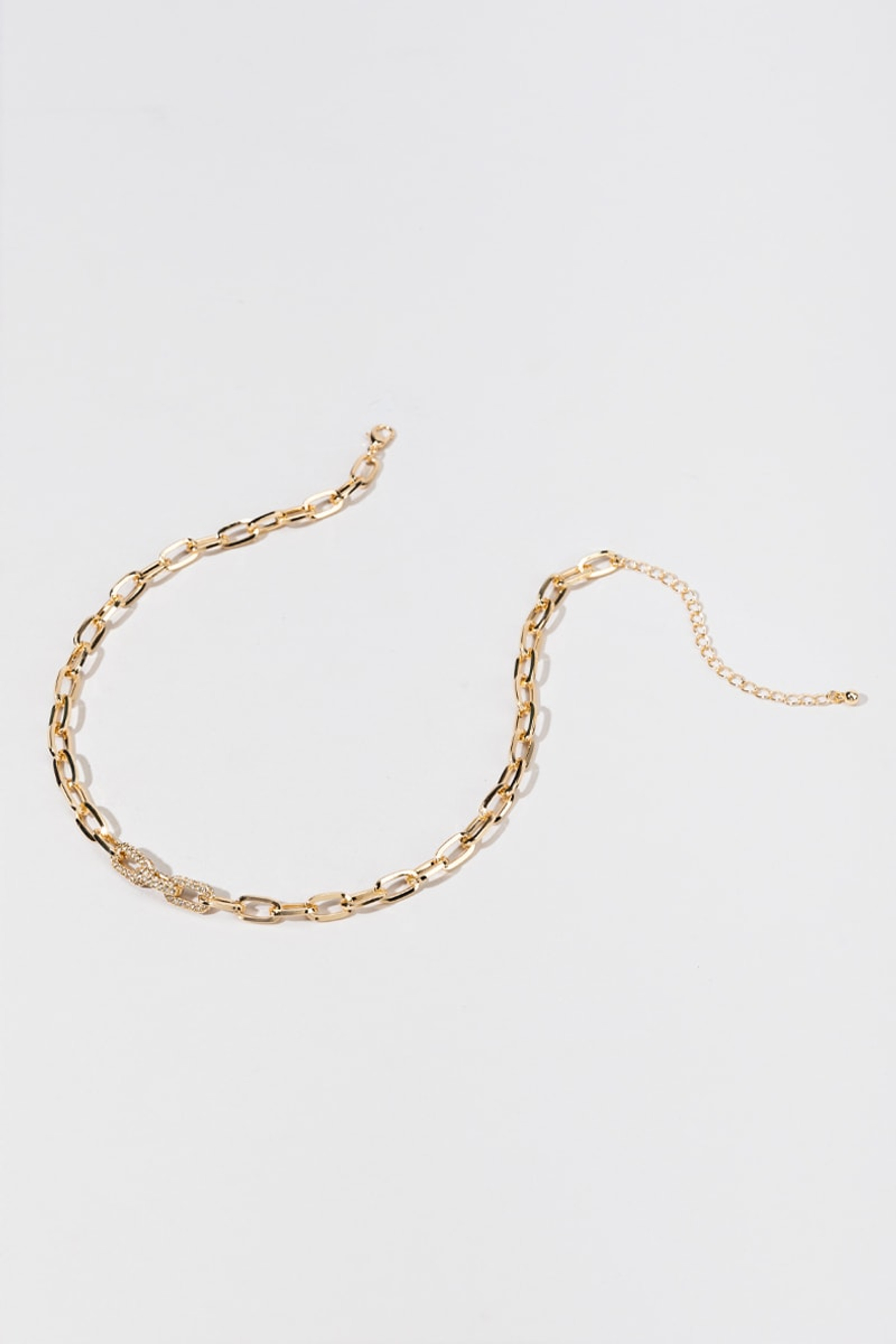 Coleen Pave Paperclip Chain Necklace | Francesca's