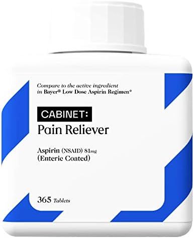 Cabinet Low Dose Aspirin 81mg for Adults and Kids 12 and Up, Slow Release Strength for Daily Regimen | Amazon (US)