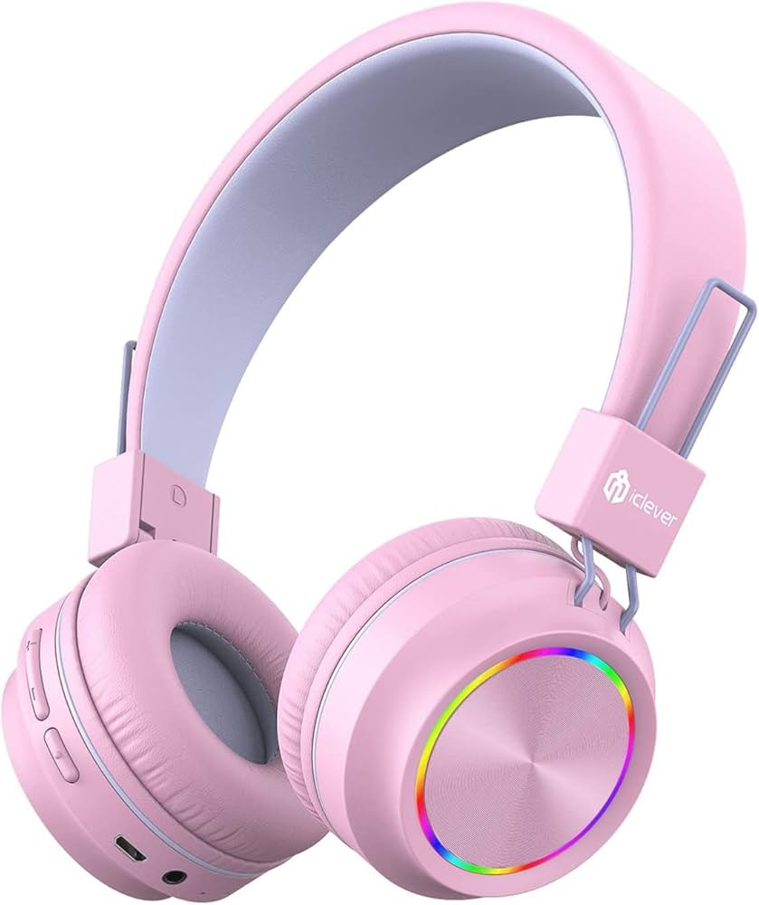 iClever BTH03 Kids Bluetooth Headphones Safe Volume, Colorful LED Lights, 25H Playtime, Stereo So... | Amazon (US)