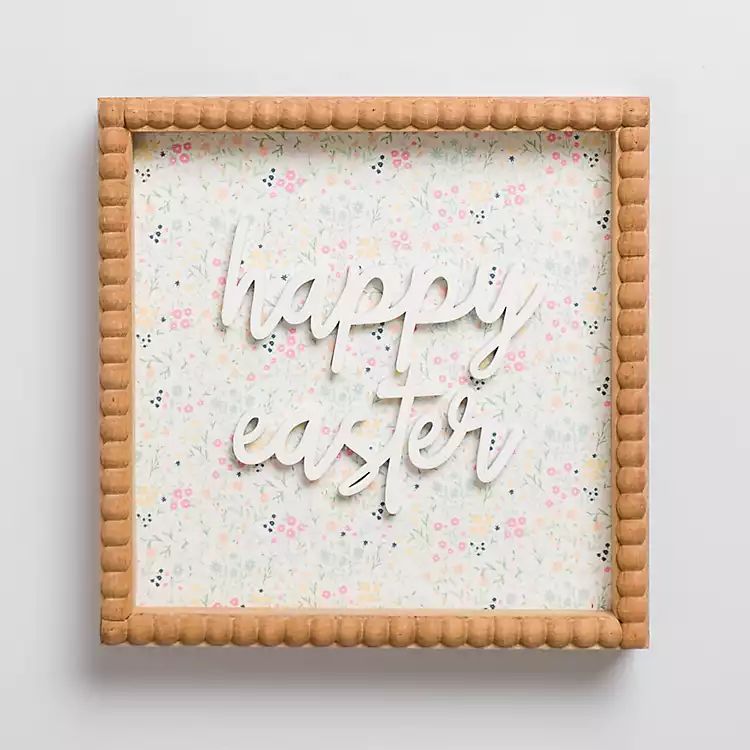 New! Happy Easter Beaded Frame Tabletop Sign | Kirkland's Home