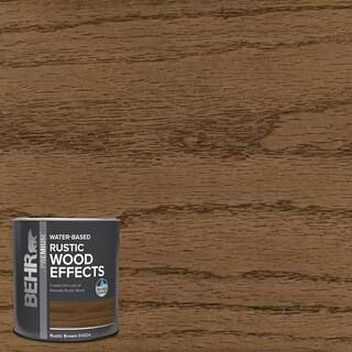1 qt. Rustic Brown Transparent Wood Effects Water-Based Interior Wood Stain | The Home Depot