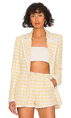 retrofete Dillon Blazer in Yellow & White from Revolve.com | Revolve Clothing (Global)