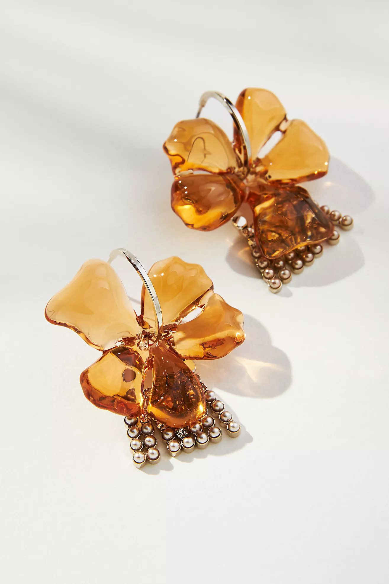 Large Resin Flower Post Earrings | Anthropologie (US)