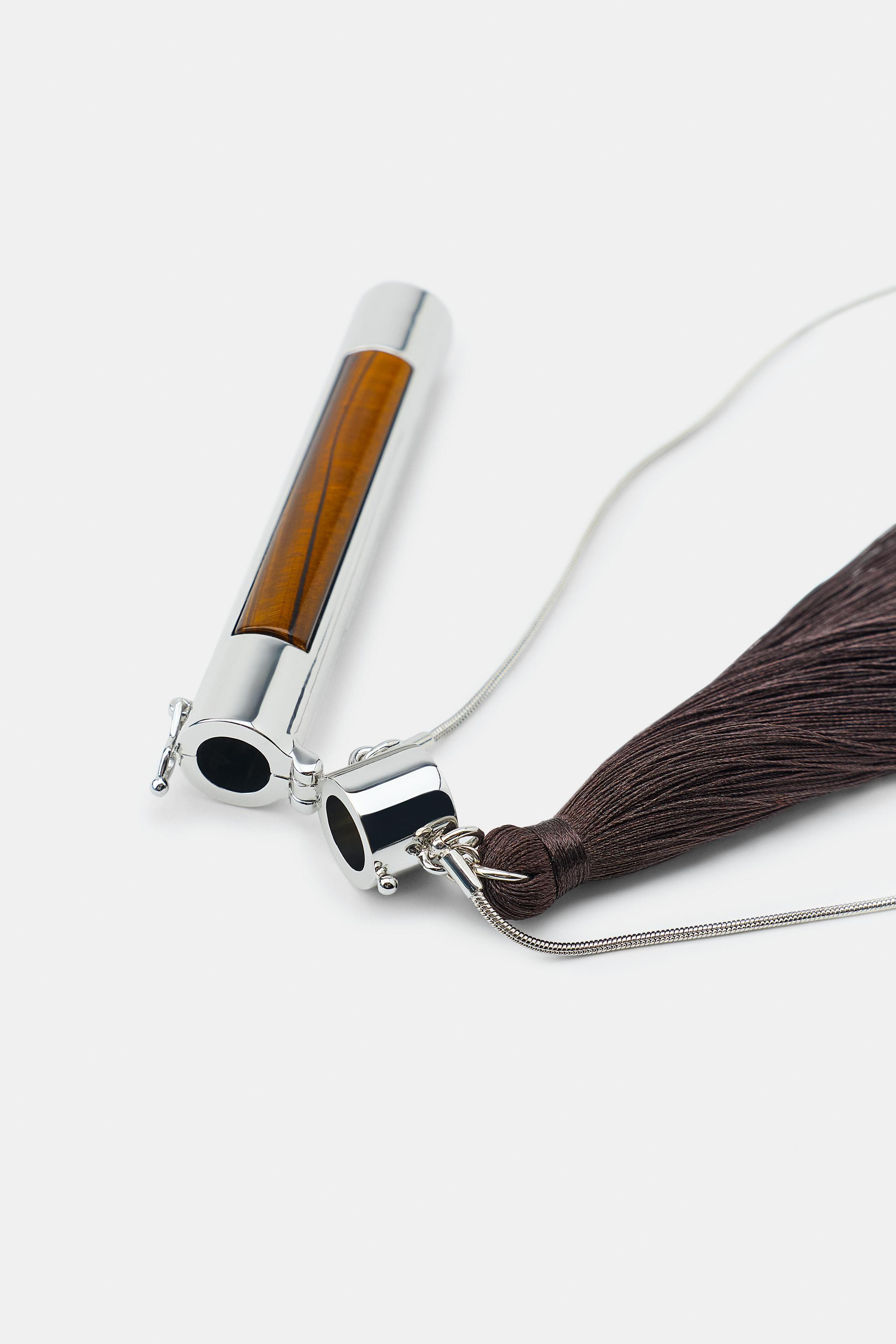 METAL FRINGED TUBE NECKLACE | Zara US