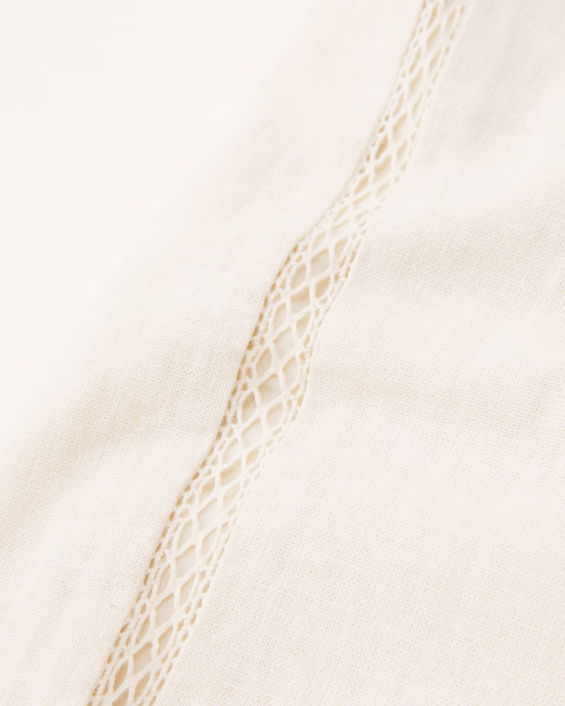 Linen-Blend Tailored Wide Leg Pant | Abercrombie & Fitch (US)