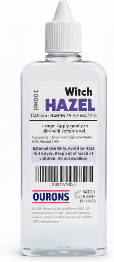 100ml Witch Hazel Liquid | Apply with a cotton pad after cleansing as a gentle daily toner; also ... | Amazon (UK)